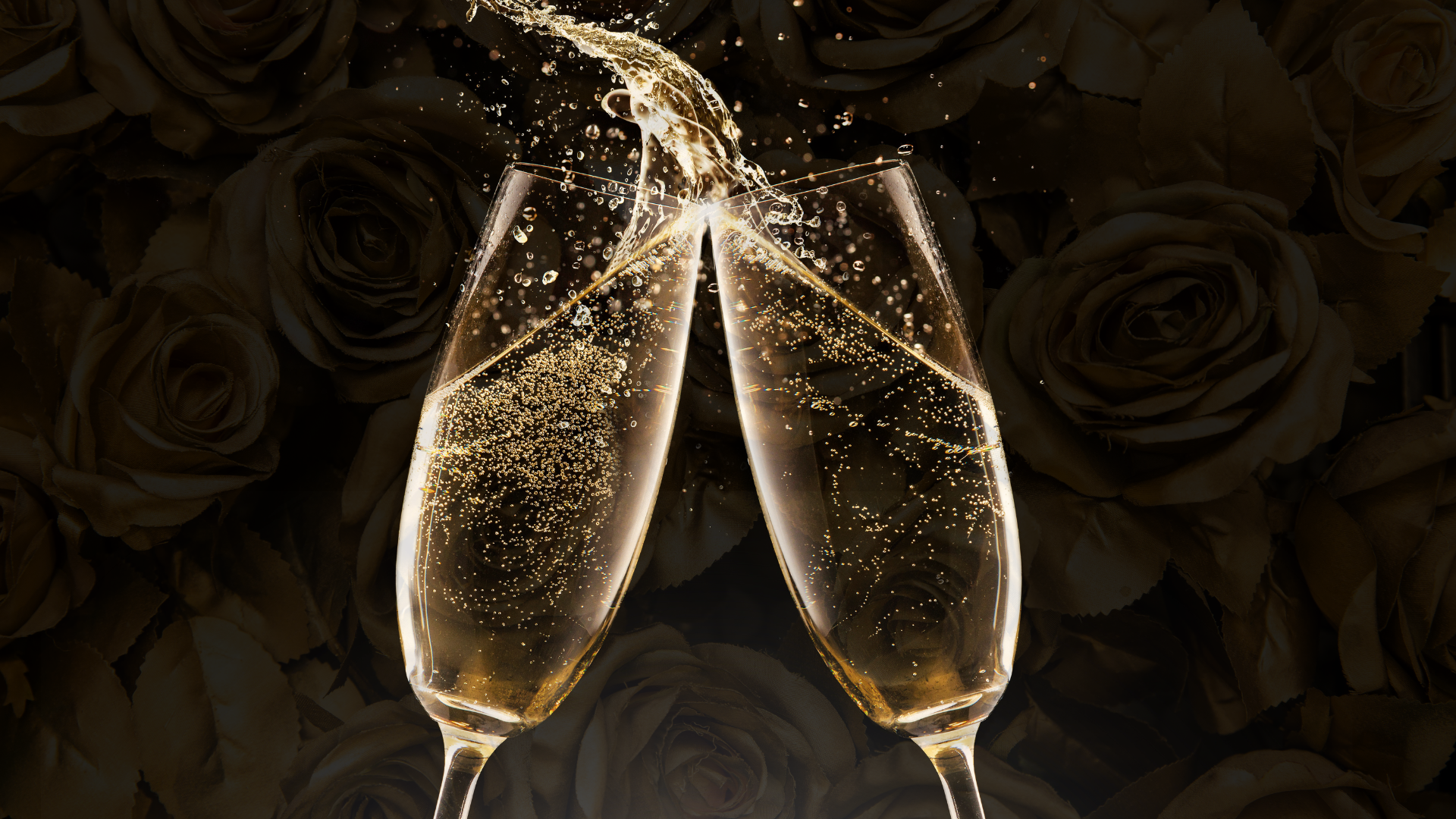 Two glasses raised in a toast after the ceremony.